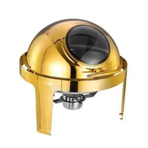 Juego de platos de frotamiento de oro de lujo al por mayor | Calentador de alimentos de acero inoxidable para bufés de hotel y eventos de catering - Product Image 4