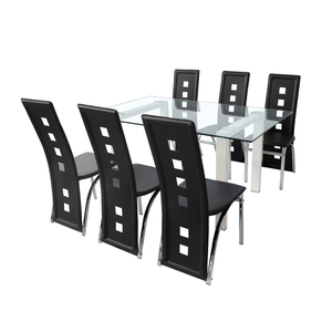 Juegos de Mesa de Comedor, Muebles de Comedor Modernos de Lujo, Juego de Comedor Más Vendido con 6 Sillas, Muebles para el Hogar, Vidrio, Cartón, BSCI, Moderno - Product Image 4