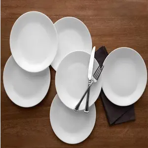 Plates And Bowls Set For 6 Opal Glass Dinnerware Set Chip Resistant 18-Piece White Square Dinner Set With Plates