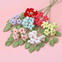 Buket Bunga Buatan Tangan Rajutan Crochet Tujuh Daun Bunga Wangi Tiruan