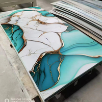 Meilleur prix, découpe personnalisée, panneau mural intérieur en PVC imprimé en 3D, imitation marbre, avec revêtement UV, épaisseur 3 mm, recyclable