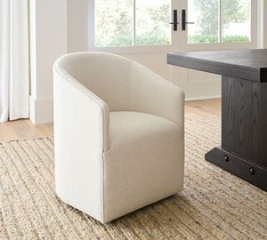 Chaise pivotante moderne rembourrée à roulettes, structure stable, coussin moelleux, mobilité flexible, chaise de salle à manger pour la maison et la cuisine - Product Image 2