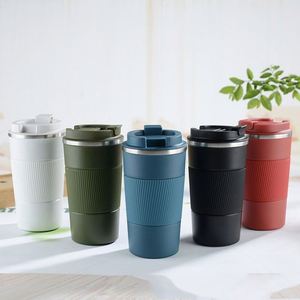 Vente en gros de gobelets isothermes en acier inoxydable de 380 ml/510 ml, logo personnalisé, tasse à café et à thé pour le camping avec couvercle, tasse de voyage - Product Image 2