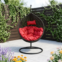 Chaise suspendue œuf en rotin PE pour jardin, avec support, mobilier d'extérieur – Offre spéciale populaire