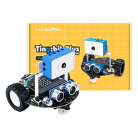 Yahboom Tinybit Plus, Coche Robótico Educativo con Interfaz de Pinza de Cocodrilo, con Certificación CE y RoHS para BBC Microbit V2 y V1