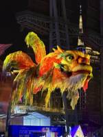 Dragon gonflable géant de 15 m avec lumières LED pour événements commerciaux intérieurs et extérieurs et spectacles sur scène