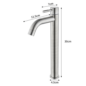Robinet de <span class=keywords><strong>lavabo</strong></span> de haute qualité en acier inoxydable, petit, <span class=keywords><strong>pas</strong></span> <span class=keywords><strong>cher</strong></span>, en alliage de zinc, à un seul niveau, mélangeur d'eau chaude et froide - Product Image 4