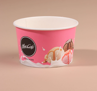 Logo personnalisé imprimé crème glacée yaourt gelato bols 3/4/5/8/12/16oz gobelet en papier jetable à paroi simple avec couvercle et cuillère