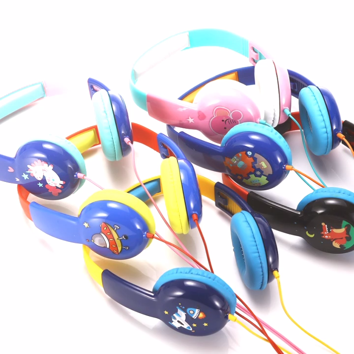 卸売OEMかわいいピンクの子供用イヤホンヘッドセット子供用女の子用