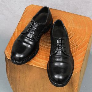 Chaussures en cuir véritable pour homme, faites à la main, de haute qualité, à lacets, élégantes, respirantes, antidérapantes, légères, ASTON M.JAZZ - Product Image 4