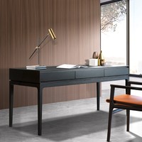 Bureau minimaliste de style italien moderne MOVVON T143 pour la maison et le bureau avec rangement en chêne noir