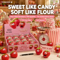 TikTok Bloemgevulde Aardbei TPR Squishy Slow Rise Geplooide Zaad ASMR Fruit Bureau Collectible Fidget Gift Groothandel OEM TONGXIN