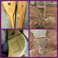 Gigi Penggali Tanah untuk PC60 5.5-6Ton Mini Excavator Suku Cadang Standar Datar 201-70-24140 Gigi Bucket