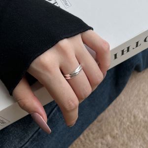 Dylam Three Layer Geometric <b>Statement</b> Jewelry <b>Ring</b> With Hypoallergenic Non Tarnish 925 Sterling <b>Silver</b> Personalized Fine Jewelry - Product Image 6