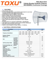 Antenne cellulaire longue portée TOXU Booster de téléphone cellulaire d'extérieur + connecteur femelle 26dBi N couvre toutes les bandes cellulaires LTE 4G 5G 25kms