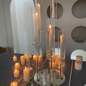 MH-TZ0623 Fabrik Großhandel 5 Säule Kristall Kerzenhalter für Hochzeit Home Dekoration Herzstück