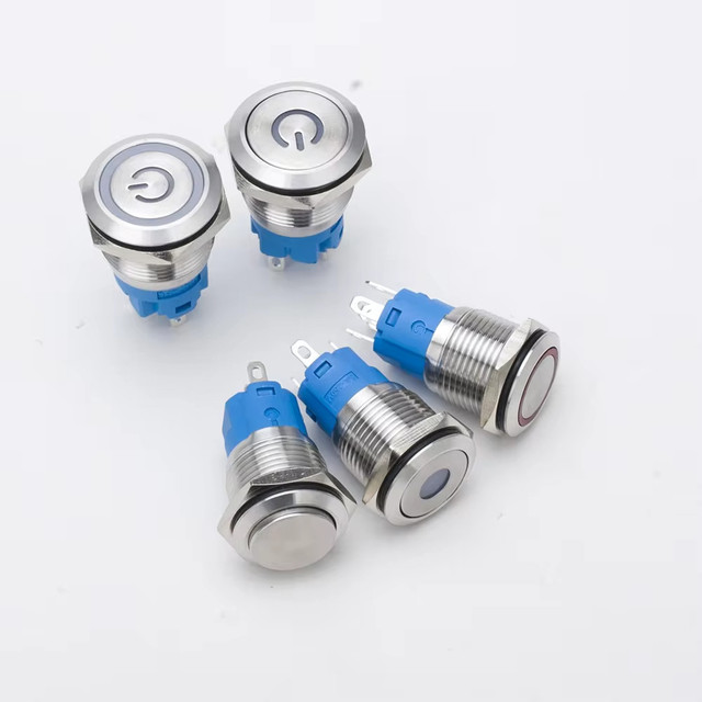 Push Button 16mm 19mm Yellow Color Latching Waterproof Push Button Switch