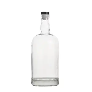 Factory Customized 200ml 375ml 500ml 700ml 750ml 1000ml Oslo Gin Whiskey Glass Vodka Spirit Bottle