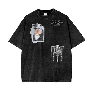 Camiseta Clásica de Estilo Hip Hop, Holgada, Oversize, Vintage, Lavada al Ácido, 100% Algodón, Ecológica y Transpirable para Hombre - Product Image 5