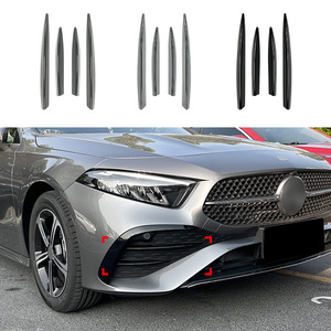 Mercedes-Benz A-Class W177 Grille Trim Carbon Fiber Texture Electroplated Silver Adhesive Car Decals Front Bumper Modification - Product Image 1