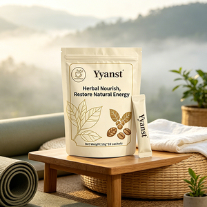 Café Instantáneo con Extracto de Plantas Herbales Naturales, 10g*10 Sobres, Bolsa Resellable con Diseño de Hoja Dorada, Bebida Botánica Pura - Product Image 6