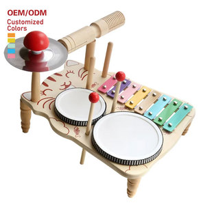 <span class=keywords><strong>Kit</strong></span> de batterie pour enfants chauds Juguetes <span class=keywords><strong>Instrument</strong></span> multifonction en bois Montessori jouets pour enfants tout-petits garçons et filles CE - Product Image 1