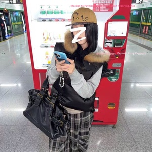 Borsa Tote Retrò in Pelle PU Nera per Donna, Borsa Morbida in <span class=keywords><strong>Ecopelle</strong></span>, Decorazione con Fibbia, Borsa Casual per Uso Quotidiano - Product Image 3