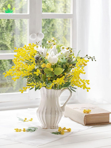 Flores amarillas artificiales <span class=keywords><strong>de</strong></span> <span class=keywords><strong>Acacia</strong></span> Mimosa para decoración del hogar, <span class=keywords><strong>flor</strong></span> <span class=keywords><strong>amarilla</strong></span> <span class=keywords><strong>de</strong></span> <span class=keywords><strong>Acacia</strong></span> Mimosa para interiores y exteriores - Product Image 4