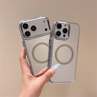 Étui de téléphone élégant avec miroir de maquillage minimaliste pour iPhone 18 17 Pro Max 16 15 14 13, coque de protection en TPU avec anneau magnétique pour recharge sans fil
