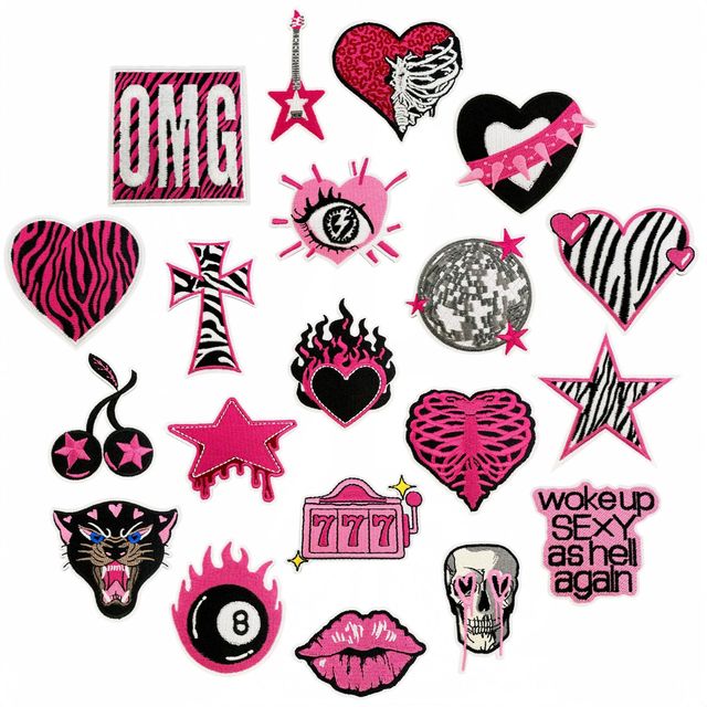 New Collection Gothic Cool Y2K Style Fun Pattern Iron on Patch Clothing Accessories for Jacket Bags and Hats