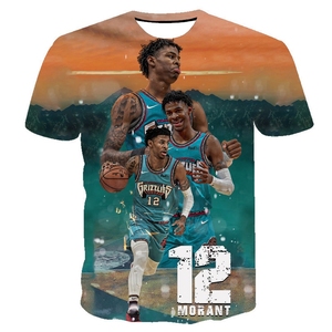 Envío Gratuito, Camiseta Personalizada de la Superestrella del Baloncesto Estadounidense <span class=keywords><strong>Ja</strong></span> <span class=keywords><strong>Morant</strong></span>, Cuerpo Completo, Grizzlies No. Camiseta Casual de Punto Impresa en 3D, 12 Unidades - Product Image 1