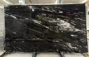 Panneau de haute qualité Panneau de marbre de luxe Tempête cosmique Carreaux noirs cambriens Pierre naturelle Dalle de marbre noir personnalisée - Product Image 4