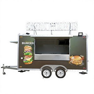 Commercial Outdoor Mobile Kitchen Kiosk <b>Towable</b> Food Trailer Fiberglass Aluminum Construction for Snack Food Hot Dog Fast Food - Product Image 1