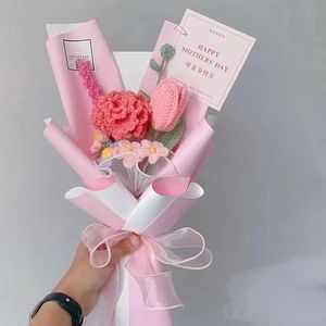 Nuove <span class=keywords><strong>Idee</strong></span> Prodotto 2023: Bouquet di <span class=keywords><strong>Fiori</strong></span> all'Uncinetto, Tulipani Finti Lavorati a Maglia, Composizioni Floreali per Decorazioni Casa, Ufficio e Matrimoni - Product Image 6