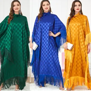 Wholesale Ramadan Tassel Free Size Islamic Women Middle East Kaftan Dress Traditional Muslim Clothing