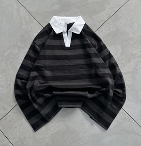 Haut décontracté ample à manches longues en polyester/coton tricoté, col montant, respirant, écologique, OEM ODM, vente en gros - Product Image 3