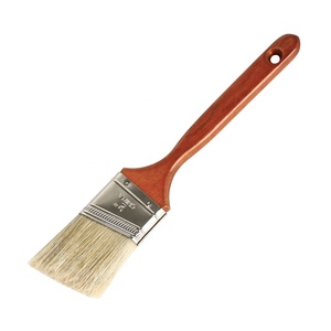 High Quality White Black PET Filaments Angle Sash Paint <b>Brush</b> Set Industrial & DIY Grade Customizable OEM Support Wooden Handle - Product Image 3