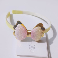 Barrette à cheveux scintillante avec nœud pour petites filles, en résine plastique, mignonne, pour cheveux rebelles, accessoire de mode simple
