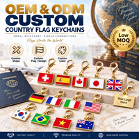 Porte-clés drapeau national personnalisé avec emballage sur mesure, cadeau pour événement d'entreprise, expédition mondiale, OEM ODM, porte-clés en métal avec drapeau national