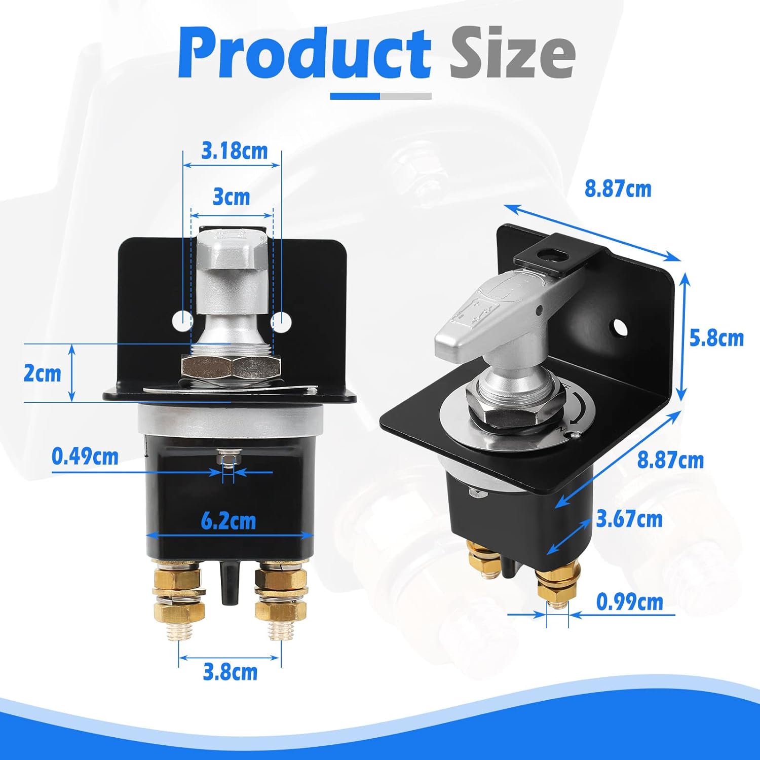 12V-36V 20247ロックアウトプレート付きバッテリー切断スイッチ