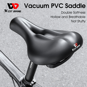 Para WEST BIKING cómodo asiento de bicicleta para hombre y mujer suave PU cuero carretera MTB sillín de bicicleta con ventilación - Product Image 6