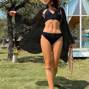 Vestido <span class=keywords><strong>de</strong></span> <span class=keywords><strong>playa</strong></span> <span class=keywords><strong>blanco</strong></span> <span class=keywords><strong>de</strong></span> encaje recortado Bikini cubrir Kimono manga larga traje <span class=keywords><strong>de</strong></span> baño capa elegante vacaciones ropa <span class=keywords><strong>de</strong></span> <span class=keywords><strong>playa</strong></span> trajes <span class=keywords><strong>de</strong></span> baño - Product Image 2