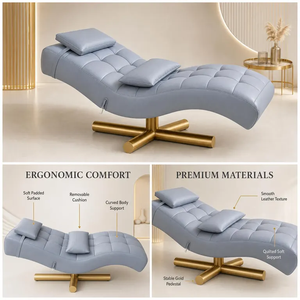 Cama Ergonómica Curva para Pestañas con Base Dorada para Estudio de Pestañas y Salón de Belleza - Product Image 2