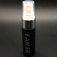 Flacon pulvérisateur PET 20 ml avec logo OEM, noir mat/bleu, couleurs personnalisables, pour emballage de produits de soin de la peau