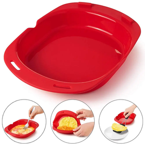 Moule à omelette en silicone pour four à micro-ondes, outil de cuisson pour œufs pochés, plateau de cuisson, appareil à faire des rouleaux d'œufs, accessoires de cuisine - Product Image 2
