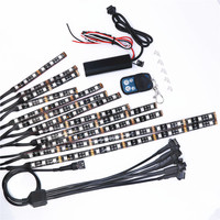 Kit de luces de roca LED RGB para 4x4 SUV ATV, decoración automotriz debajo de la luz del coche, Control remoto, otros accesorios de luz de coche, 12 piezas