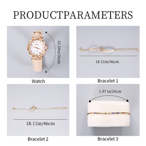 Women's Crystal Watch <b>Bracelet</b> <b>Set</b> With Cross Charm Gift For Her 4.53 In X 2.95 In Jewelry Box Packaging - Product Image 4