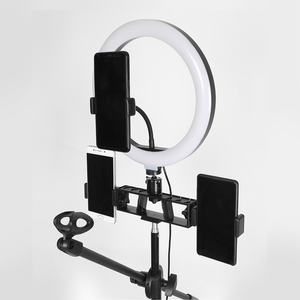 ขาตั้งโทรศัพท์พร้อมไฟวงแหวน LED ปรับระดับได้ สำหรับไลฟ์สด พร้อมที่จับโทรศัพท์ - Product Image 5
