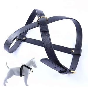 Conjunto de arnés de perro suave sin tirones, conjunto de correas de cuello de Pu ancho, chaleco vegano de cuero para mascotas y Correa, conjunto Hondentuig para mascotas grandes y medianas - Product Image 1