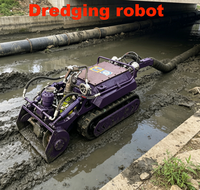 Robot de nettoyage de boue sous-marine pour bassin et réservoir, robot de dragage télécommandé à chenilles submersibles